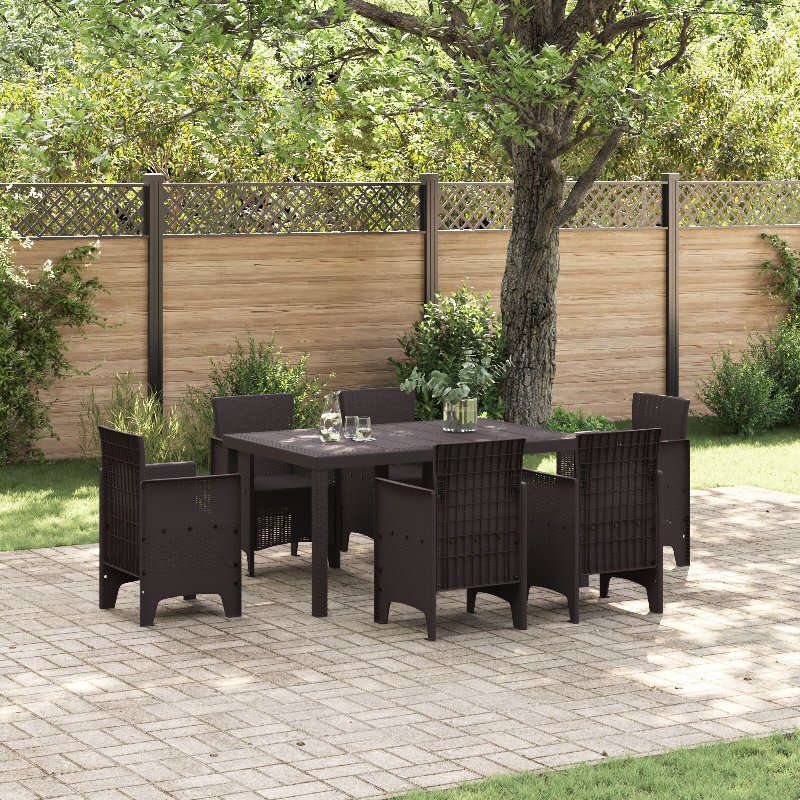 Hkh Mesa De Jardim Marrom 150X100X73 Cm Em Poly Rattan - Castanho