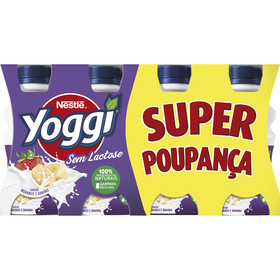 Iogurte Líquido Morango E Banana Sem Lactose Yoggi 1280 gr (8 Un)
