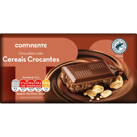 Tablete De Chocolate Cereais Crocantes Continente 100 gr