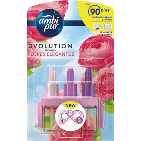 Ambientador Recarga Eléctrico 3Volution Flores Elegantes Ambipur 21 ml