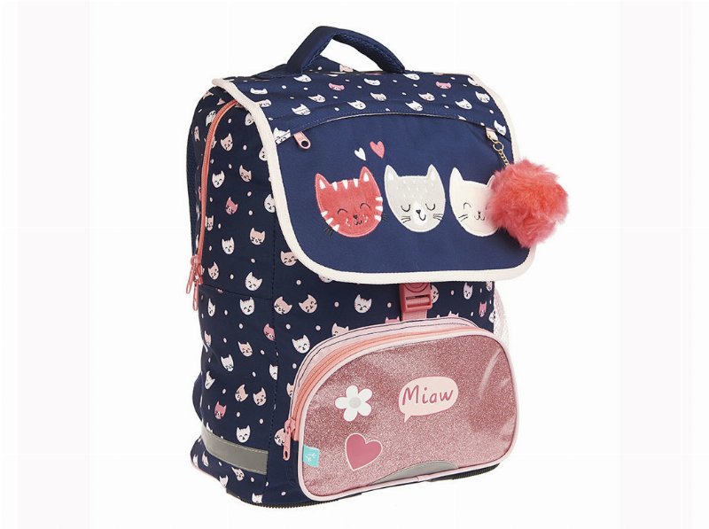 Mochila Auchan 2 Compartimentos Gato 37X17X29Cm