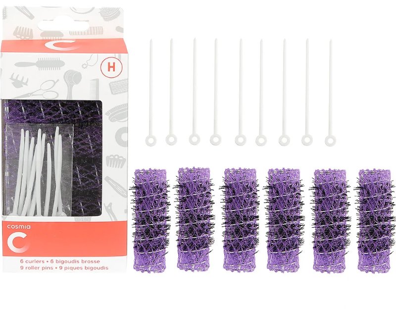 Kit Cosmia Para Cabelo Rolos E Ganchos 15Un