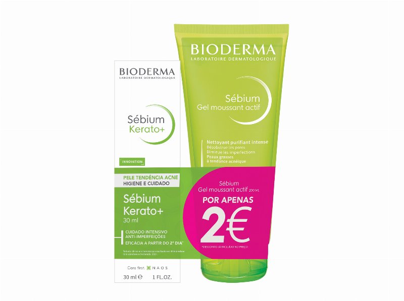 Creme Bioderma Kerato+ 30 ml +Gel Moussant Actif 200 ml Por2E
