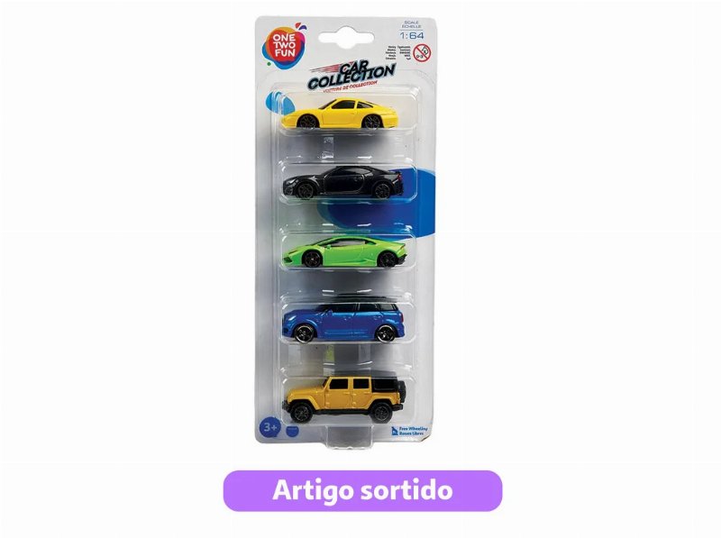 Veículos Miniatura One Two Fun Conjunto De 5 Unidades Modelos Sortidos