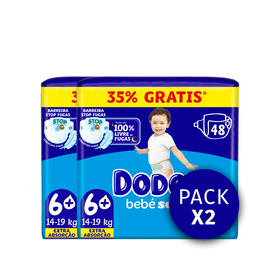 Fraldas Bebé Seco Extra 14-19 kg T6+ Dodot 2 X 48 Un