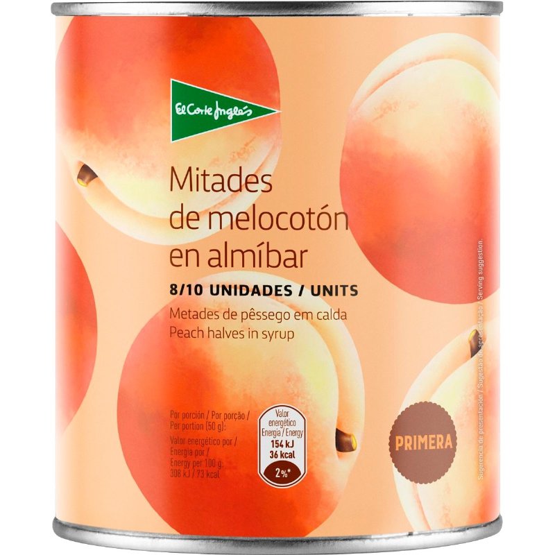 Metades De Pêssego Em Calda 8/10 Unidade 480 g