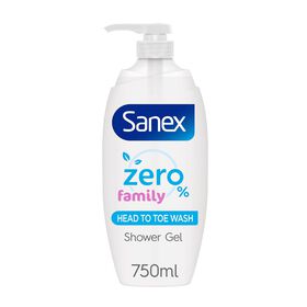 Gel De Banho Zero% Family Com Doseador Sanex 750 ml