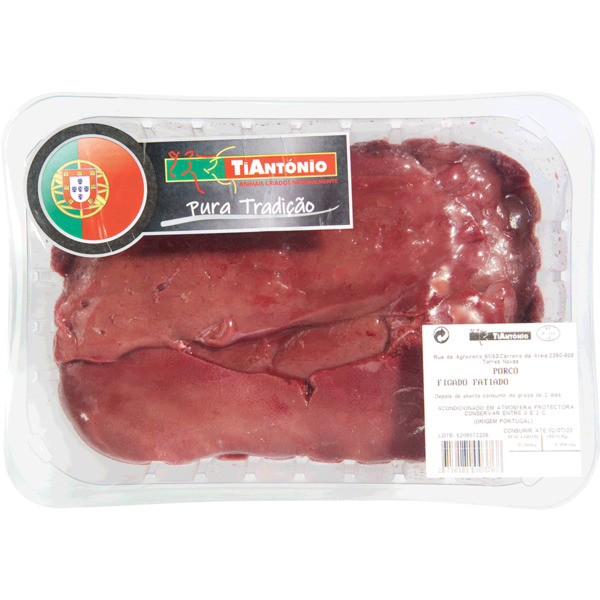 Fígado De Porco Fatiado 50% Duroc Peso Aproximado Por