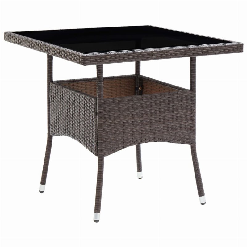 Hkh Mesa De Jantar Para Jardim Vime Pe Castanho - Marrom