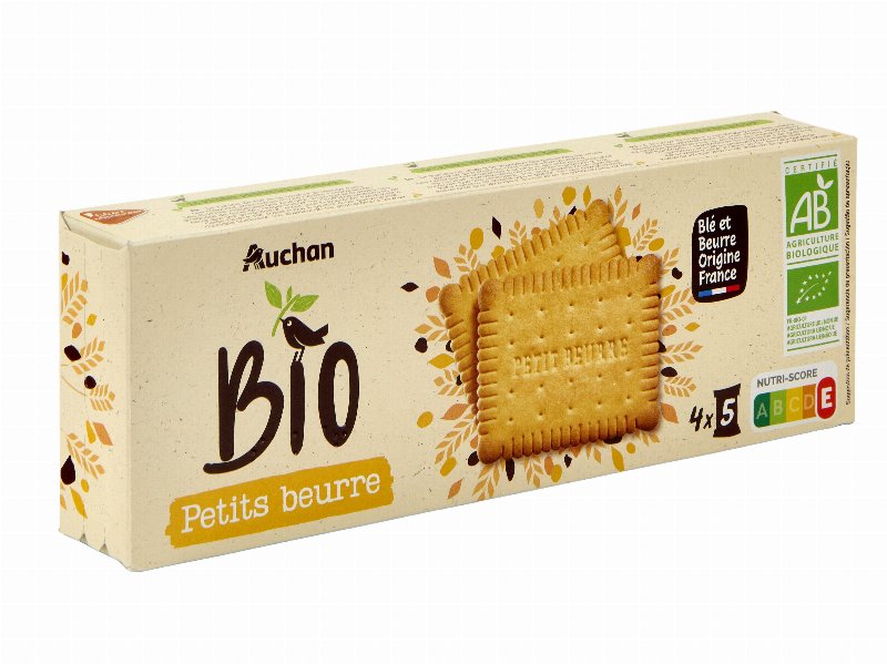 Bolacha Auchan Bio Manteiga 4X5Un 167 g