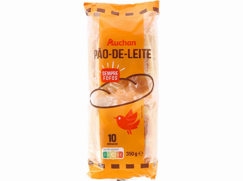 Pão Auchan De Leite 10Un 350 g