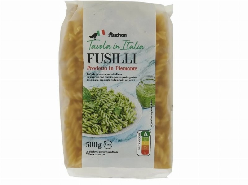 Fusilli Auchan À Mesa Em Itália 500 g