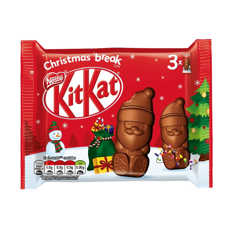 Kit Kat Chocolate De Leite Pai Natal Pack 3 Unidades 87 g