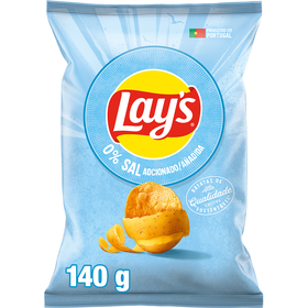 Batata Frita Lisa Original 0% Sal Adicionado Sem Glúten Lay's 140 gr
