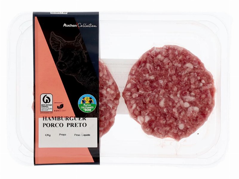 Hamburguer Da Paleta Porco Preto Auchan Cultivamos O Bom 200 gr
