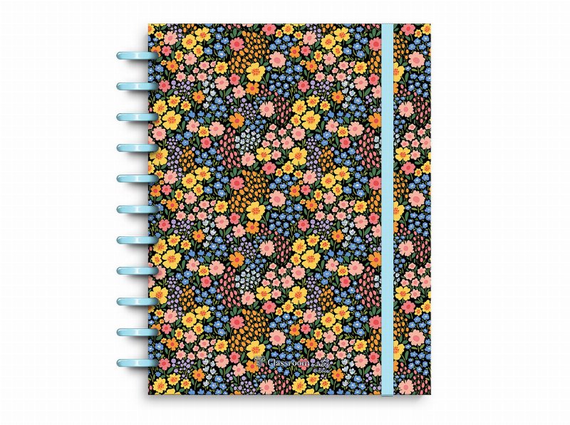 Caderno A4 Ecosmart Ambar Pautado Glowbloom 100 Folhas Capa Pp