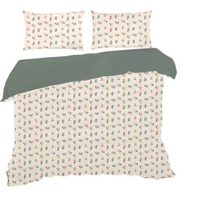 Conjunto Capa Edredão Algodão 260X240Cm Flores Kasa 1 Un