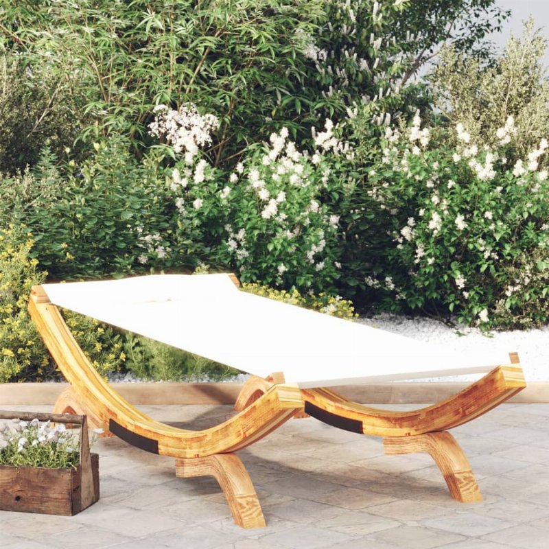 Hkh Espreguiçadeira Exterior 100X188, Madeira Curva Cor - Creme