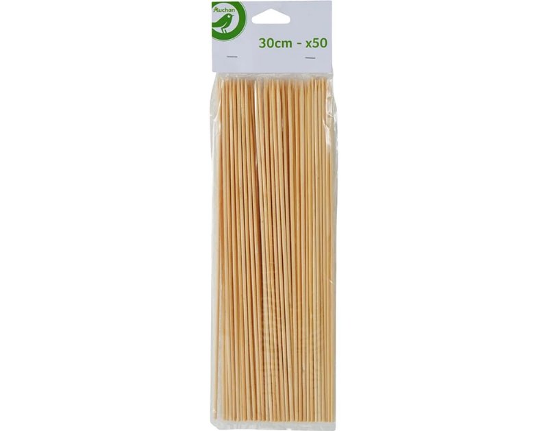 Espetos Em Madeira Auchan 30Cm Pack 50 Unidades