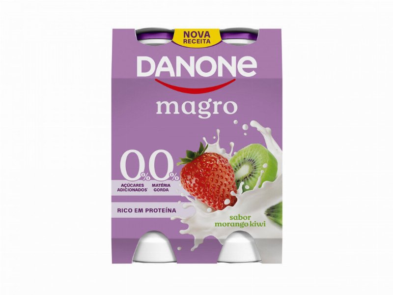 Iogurte Líquido Magro 00% Morango E Kiwi Pack 4 Danone 0.62Kg