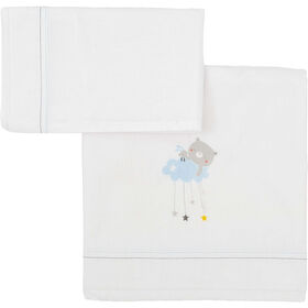 Conjunto Lençóis Azul Urso Nuvem Happy Bear