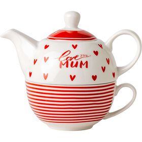 Caneca E Bule Corações Love You Mum Kasa
