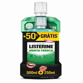 Elixir Bucal Menta Fresca Listerine 500 + 250 ml