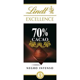 Tablete De Chocolate Negro Excellence 70% Cacau Lindt 100 gr