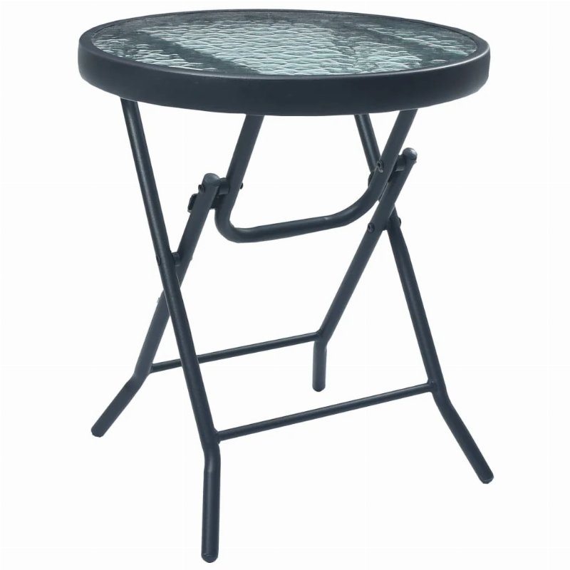 Hkh Mesa Bistrô 40X46 Cm Aço E Vidro - Preto