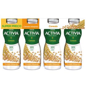 Iogurte Líquido Bifidus Cereais Integrais Activia Danone 1240 gr (8 Un)