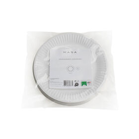 Conjunto 50 Pratos Sobremesa Papel Branco 18Cm Kasa