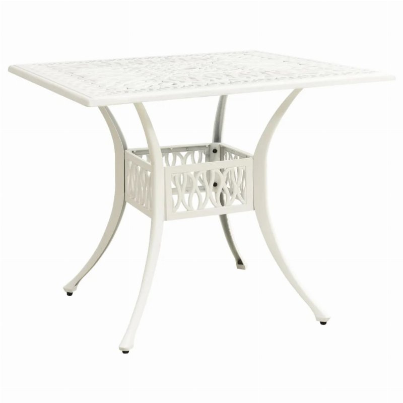 Hkh Mesa De Jardim 90X90X73 Cm Alumínio Fundido - Branco