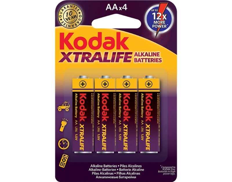 Pilhas Kodak Xtralife Alkaline Aa Pack 4 Unidades