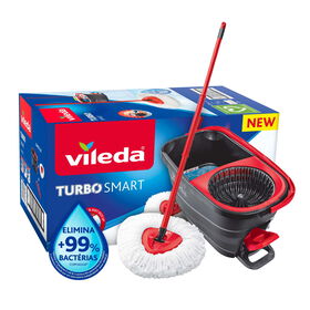 Sistema Turbo Smart Esfregona Microfibras E Balde Com Pedal Vileda
