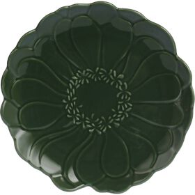 Prato 26Cm Folhas Verde Escuro Kasa