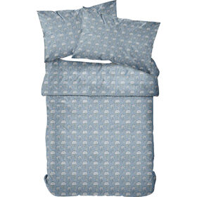 Conjunto Capa De Edredão E Fronha Algodão Indian Azul Kasa