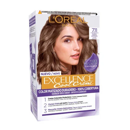 Coloração Excellence Cool Creme Louro Gelado 7.11 Excellence L'oreal Paris 1Un