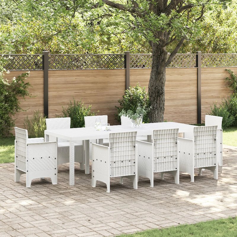 Mesa De Jardim Hkh Branca 250X100X73 Cm Em Polirattan - Branco