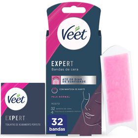 Bandas Depilatórias Cera Fria Expert Facial Pele Normal Veet 32 Un