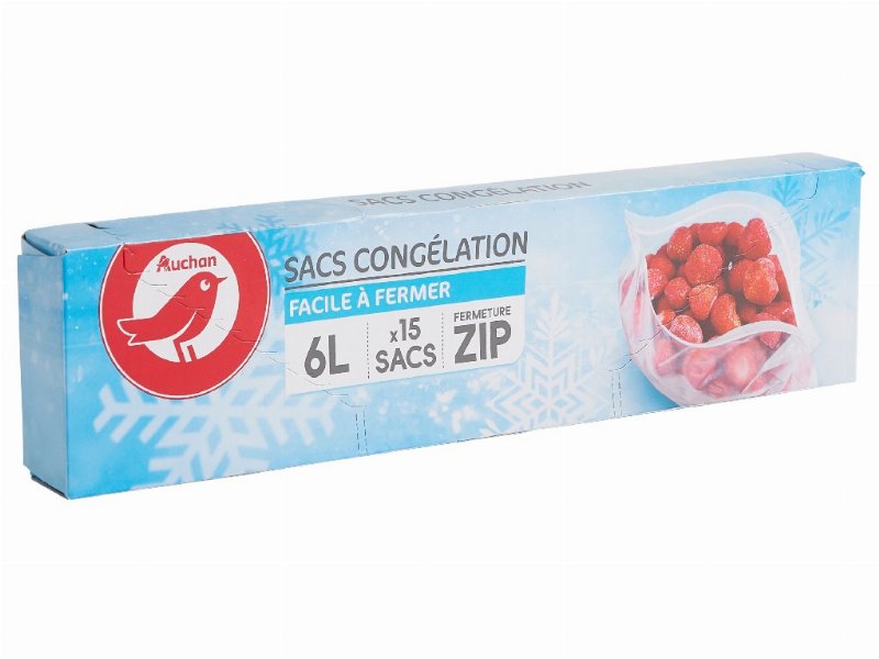 Sacos Auchan De Congelação Com Zip Grande 6 l 15Un