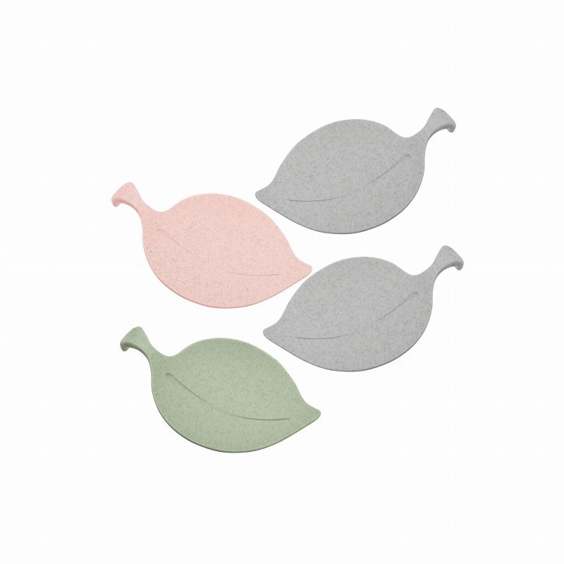 Koziol Conjunto 4 Taças Multi-Usos Em Forma De Folha Rosa/Cinza/Verde Leaf-On