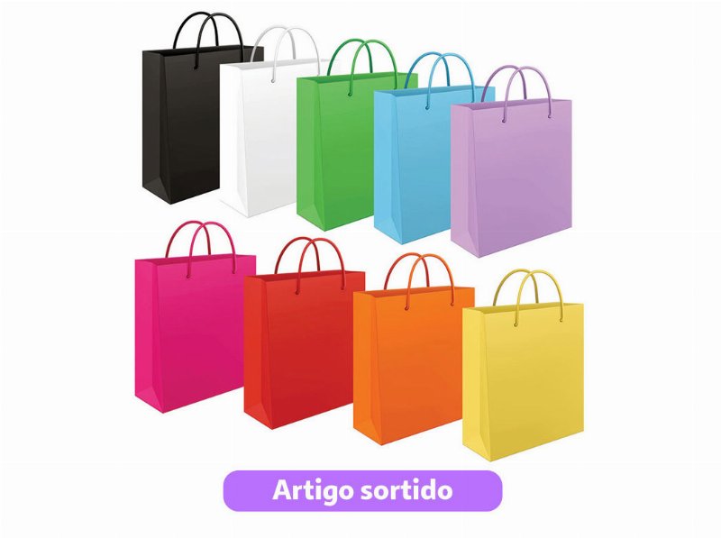 Saco Papel Mitos Pequeno 18X22X8Cm Cores Sortidas