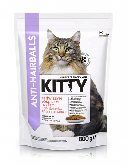 Comida Seca Para Gato Anti-Bolas De Pêlo Com Salmão Kitty 0.8Kg