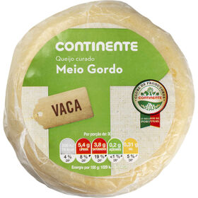 Queijo De Vaca Curado Meio Gordo Continente 1 Un (Médio)