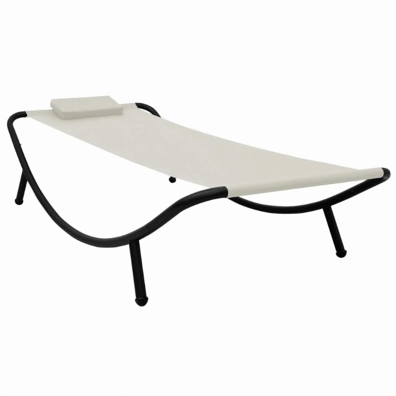 Hkh Espreguiçadeira De Jardim Aço - Creme