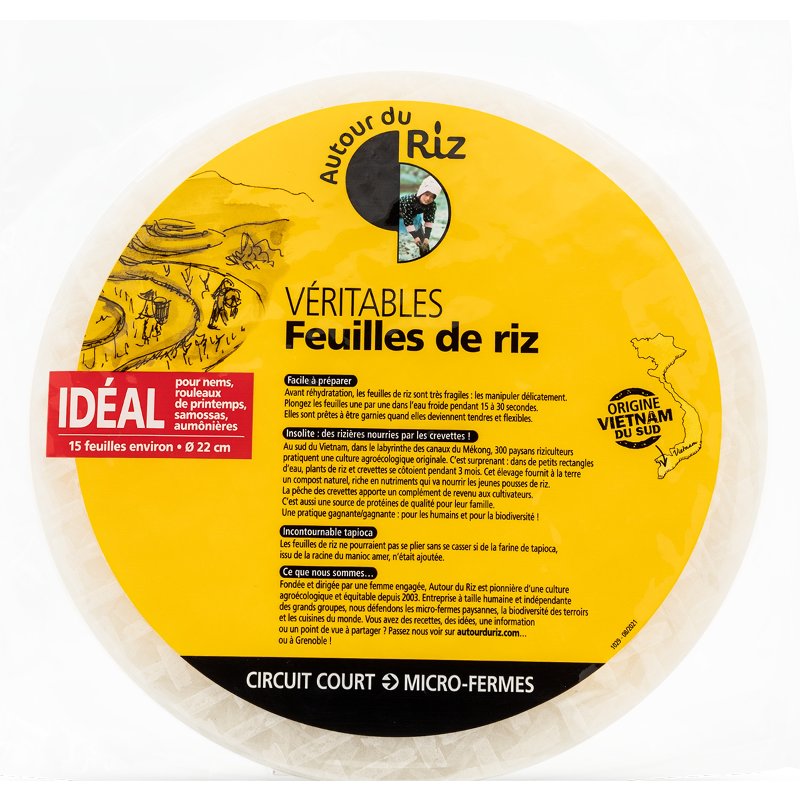 Folhas De Arroz Branco 22 Cm 150 g