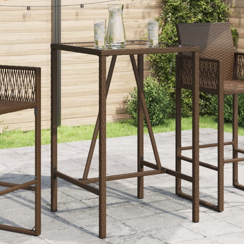 Hkh Mesa De Bar Para Exterior Vime Pe Castanho - Marrom