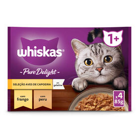 Comida Húmida Para Gato Adulto Aves Whiskas 4 X 85 g