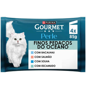 Comida Húmida Para Gato Adulto Pedaços Do Oceano Purina Gourmet Perle 4 X 85 g