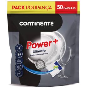Detergente Máquina Loiça Pastilhas Power+ Ultimate Continente 50 Un